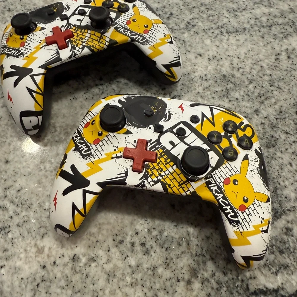 Pikachu Themed Wireless Nintendo Switch Controller - Black, White, Yellow